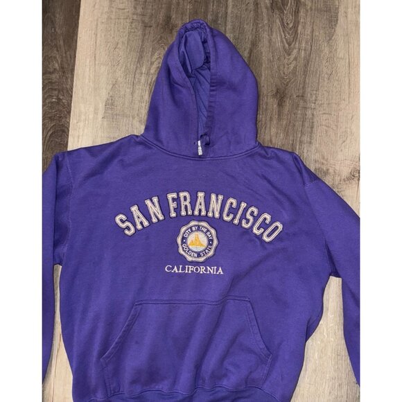 San Francisco California Purple Hoodie XXL Hayward.CA 100% Cotton City By The Ba - Picture 2 of 6